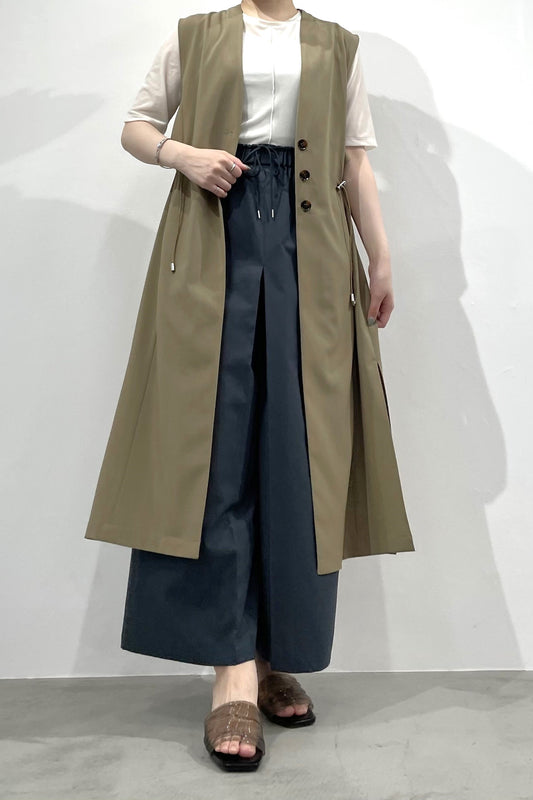 バックフリルドローコードロングジレ 15798