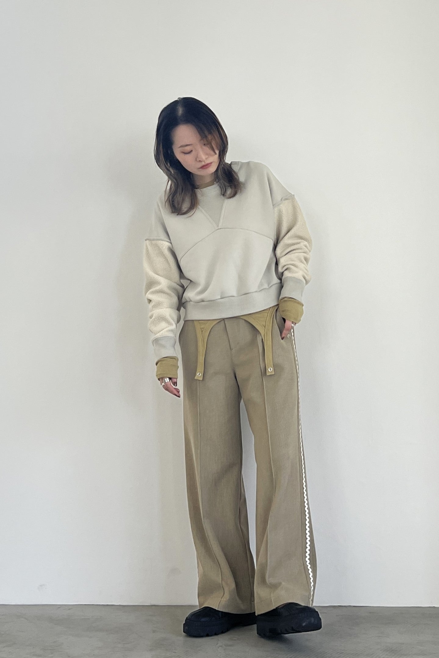 デニムライクスラックスパンツ F2144