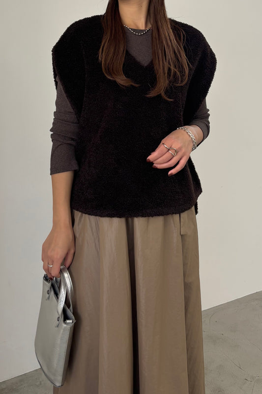 Vネックボアベスト M10000