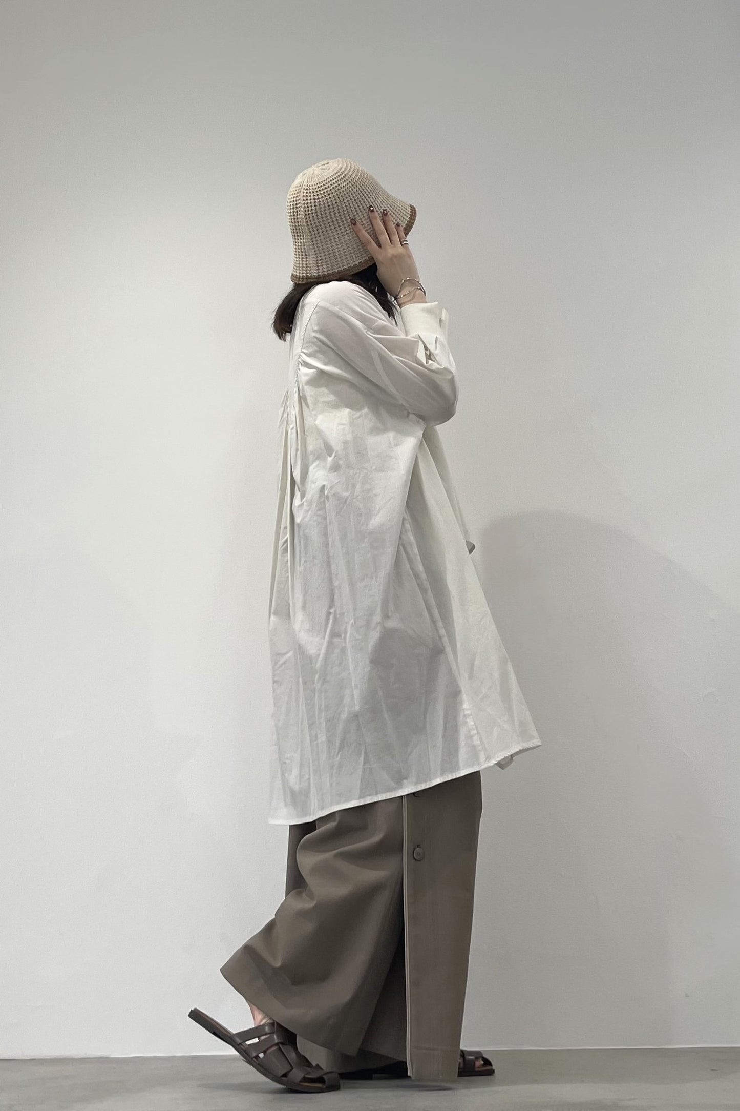 ノーカラードレープシャツ 15747