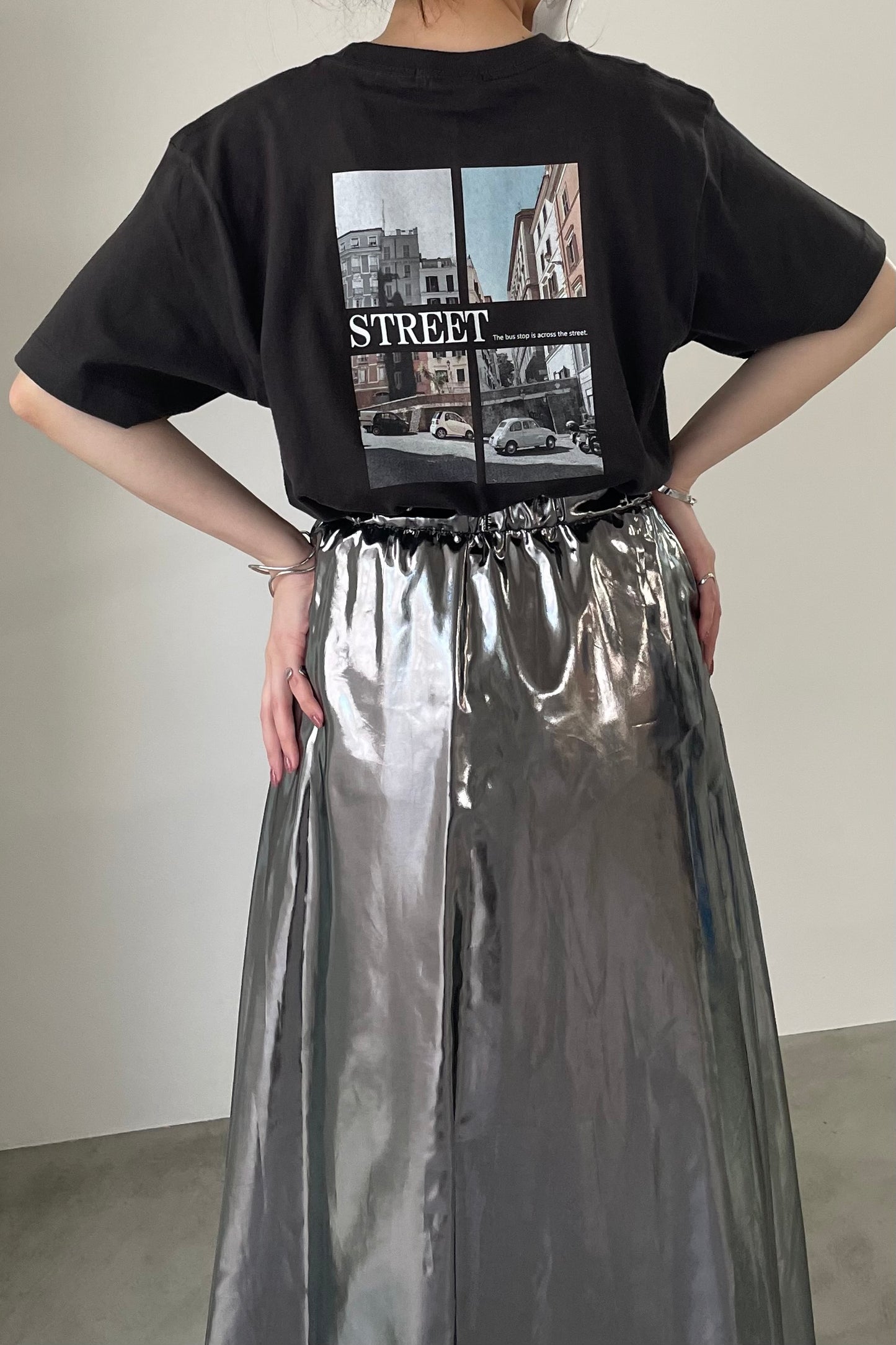 バックフォトプリントTシャツ 35411