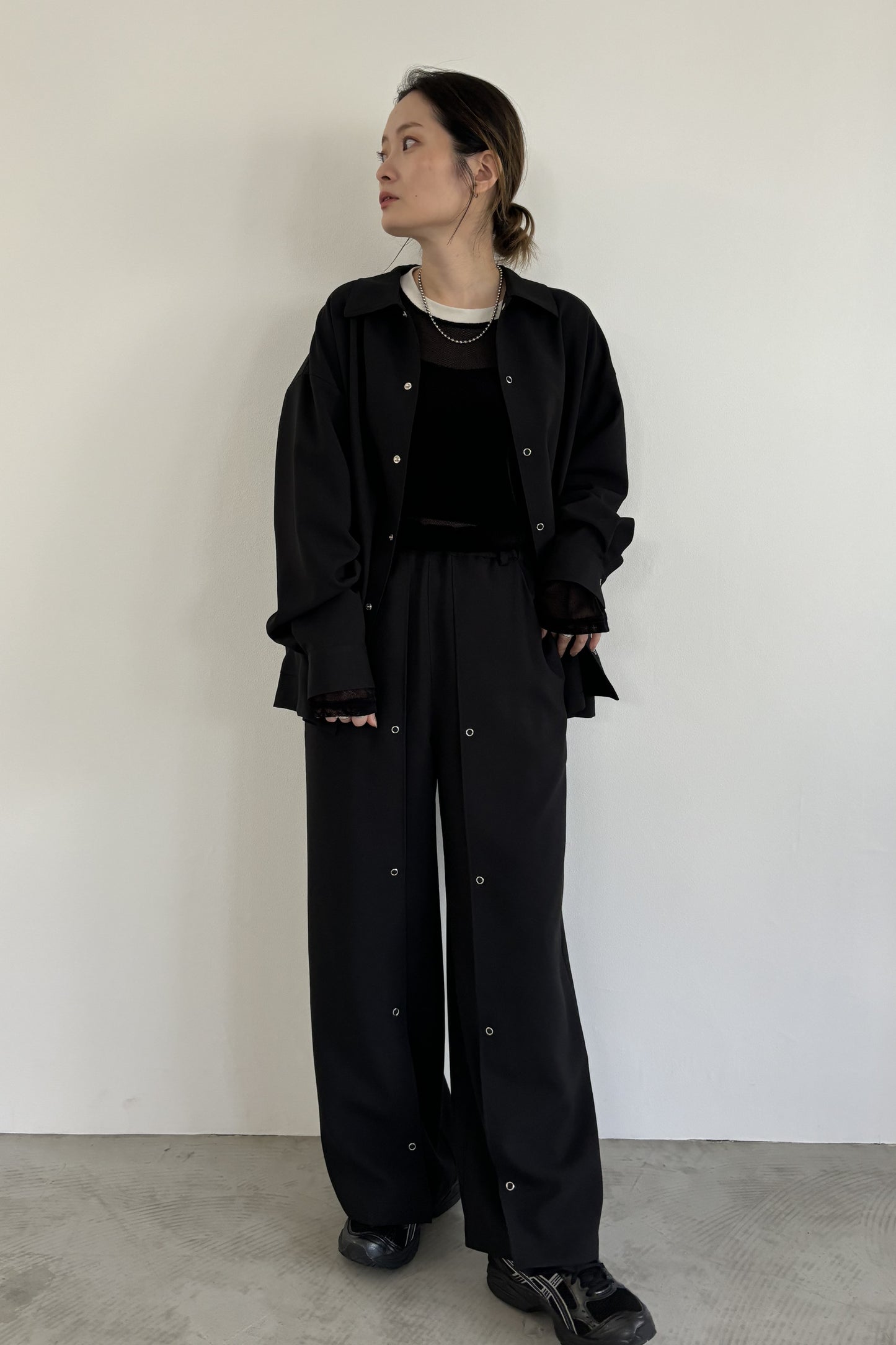 タックデザインワイドパンツ F2137