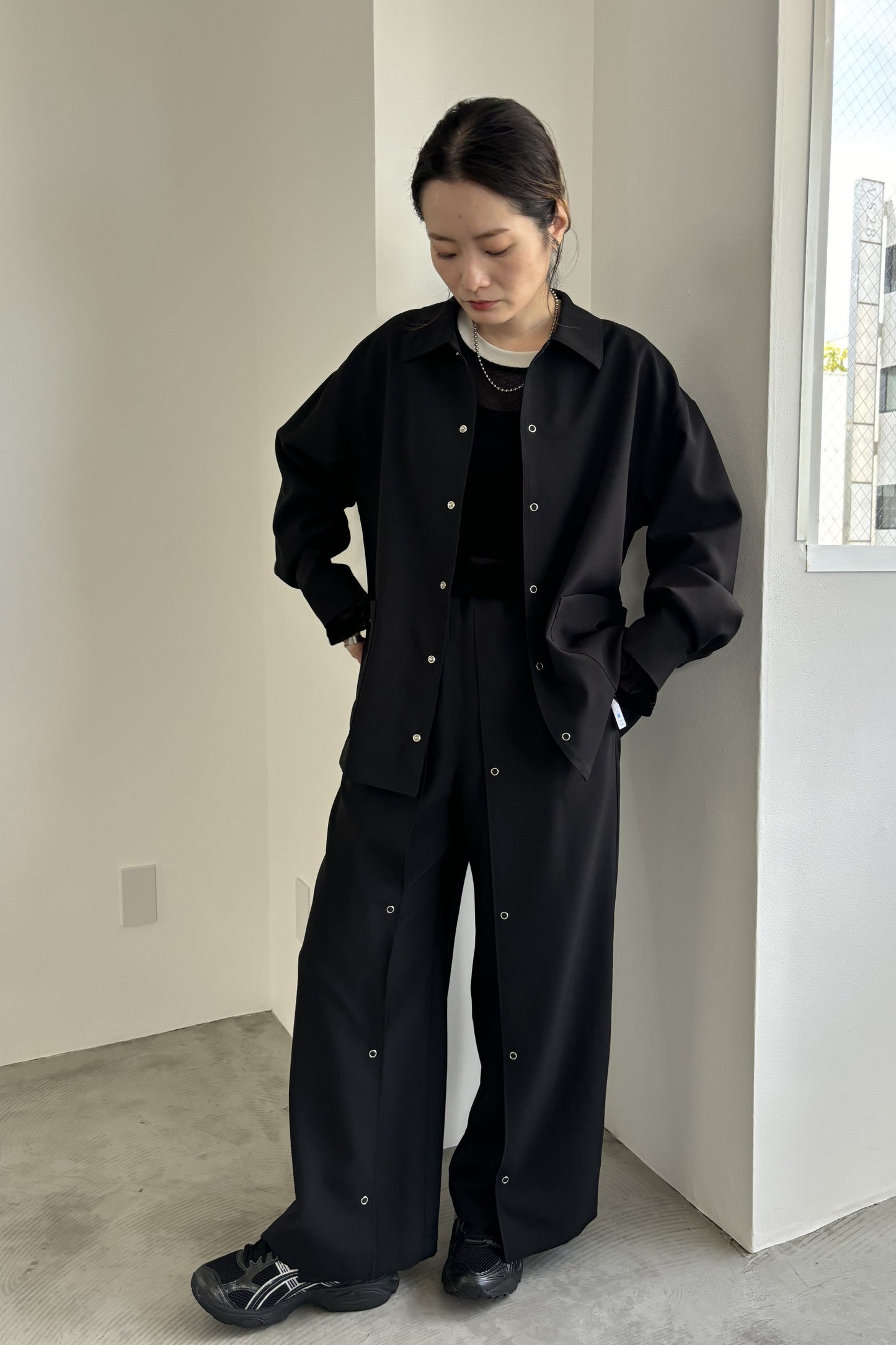 タックデザインワイドパンツ F2137