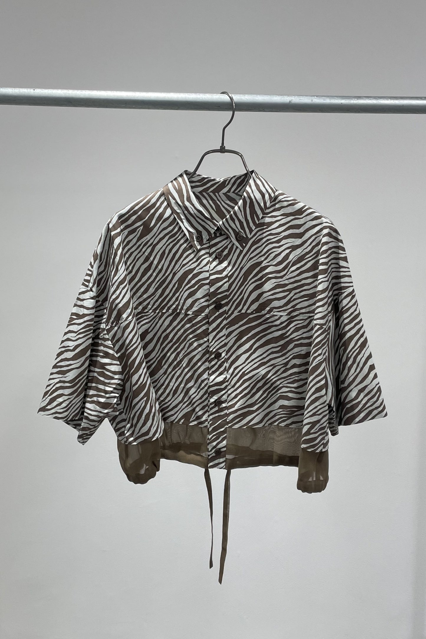 ゼブラプリントハーフスリーブシャツ F1169