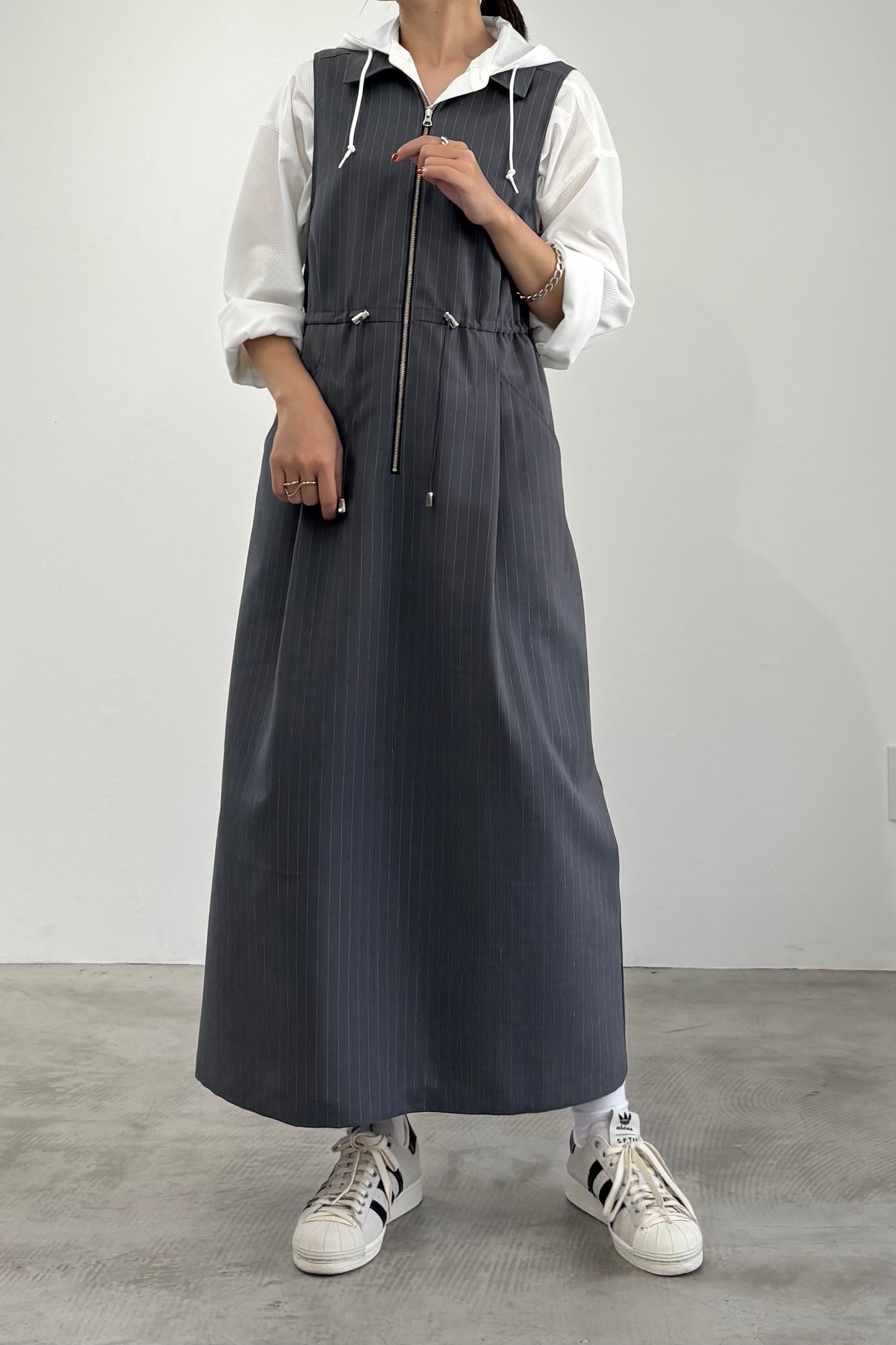 フロントジップワンピース F1195