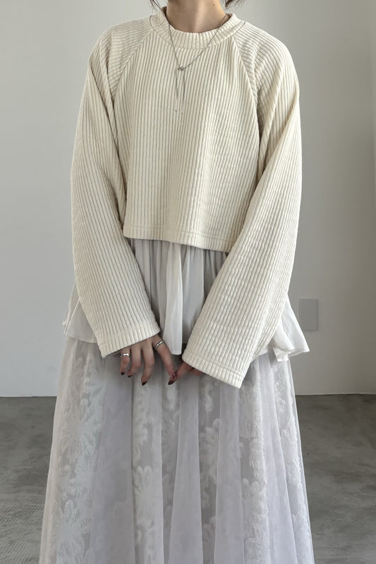 レイヤードニットコーデュロイプルオーバー 35449