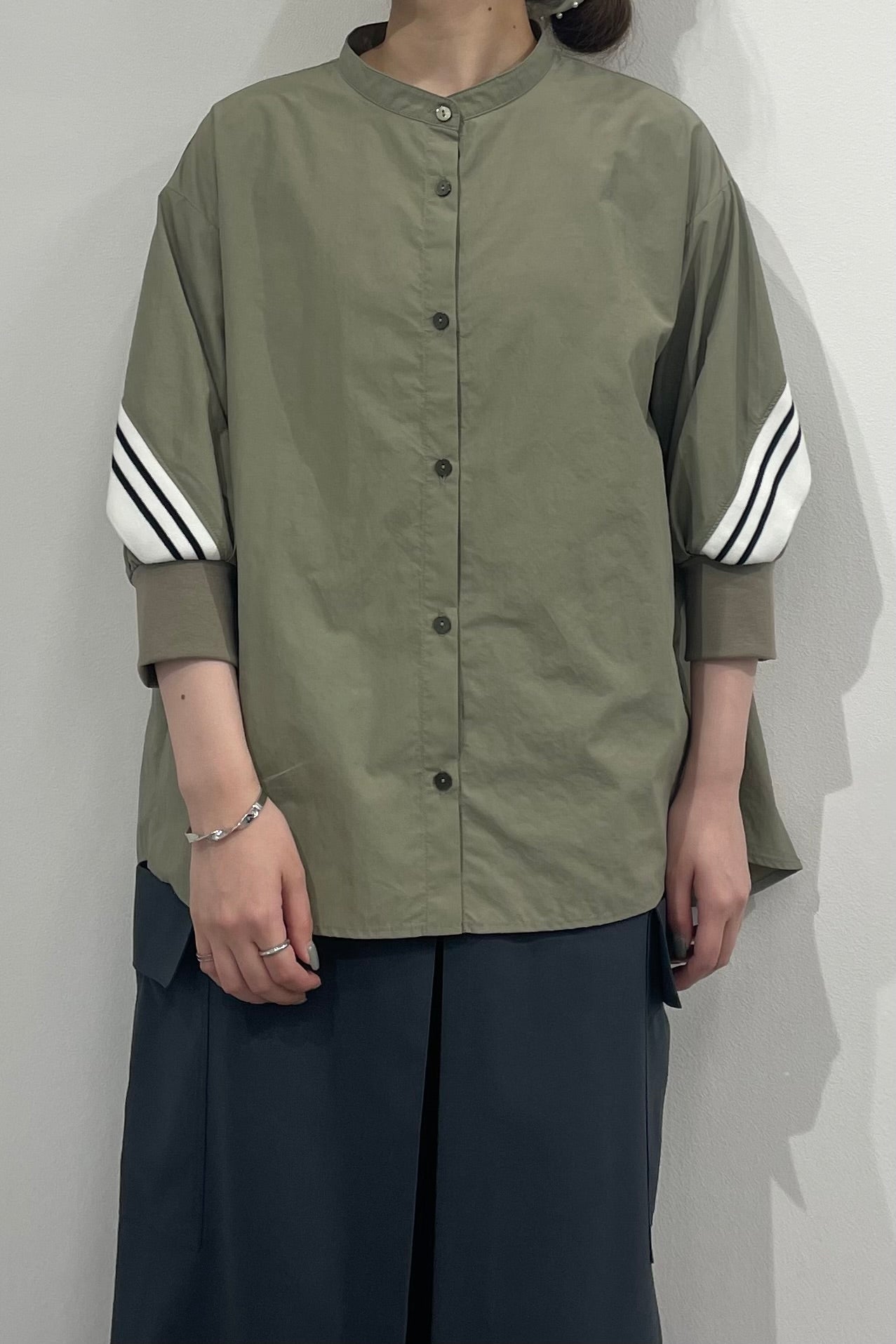 バックラインノーカラーシャツ 15785