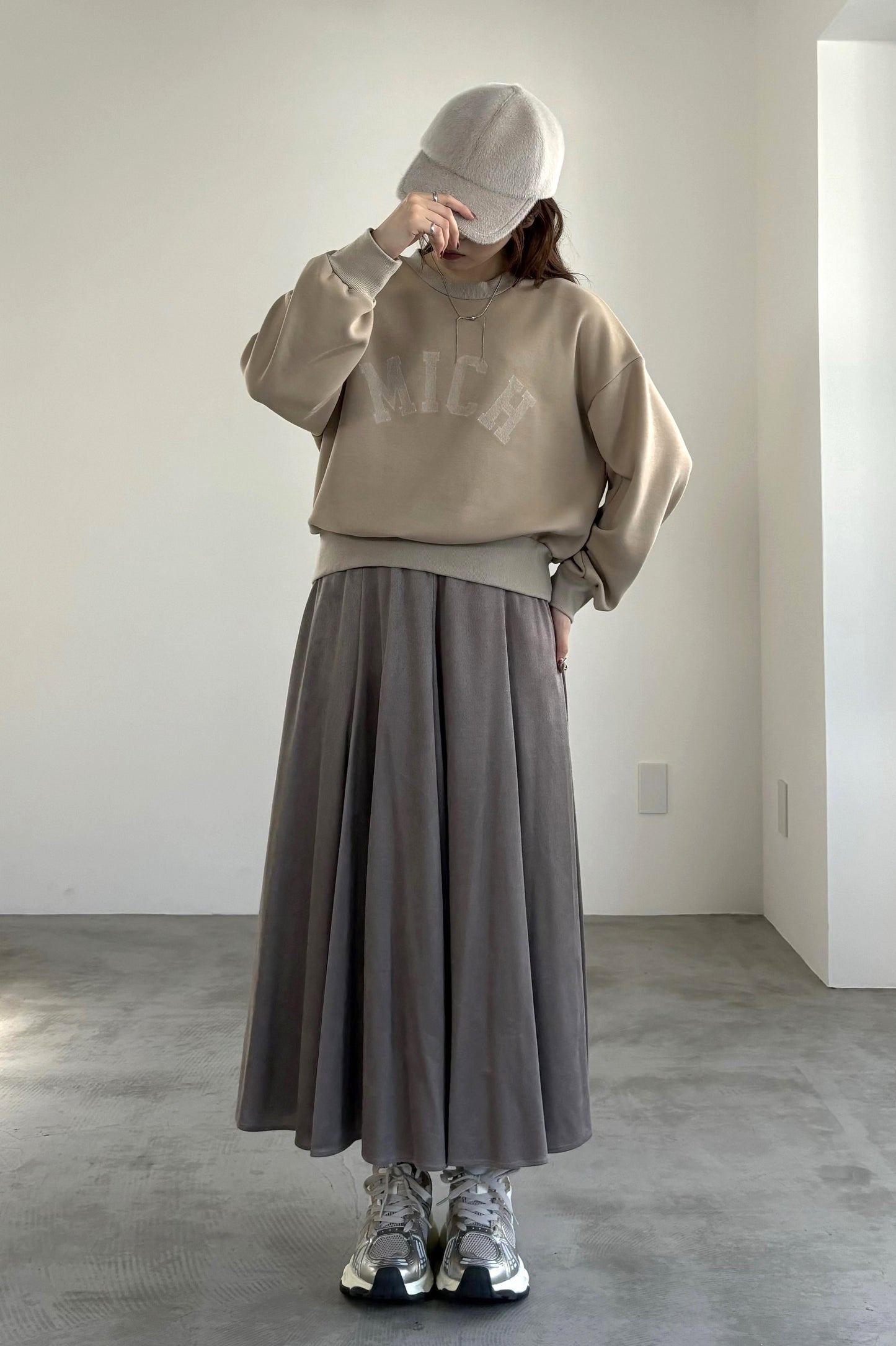 エコスウェードウエストリブスカート 23106