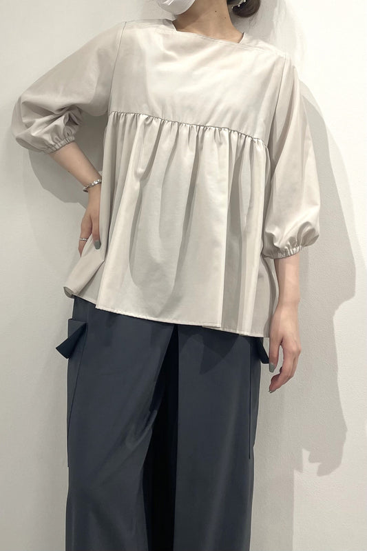 スクエアネックリボンブラウス 15766