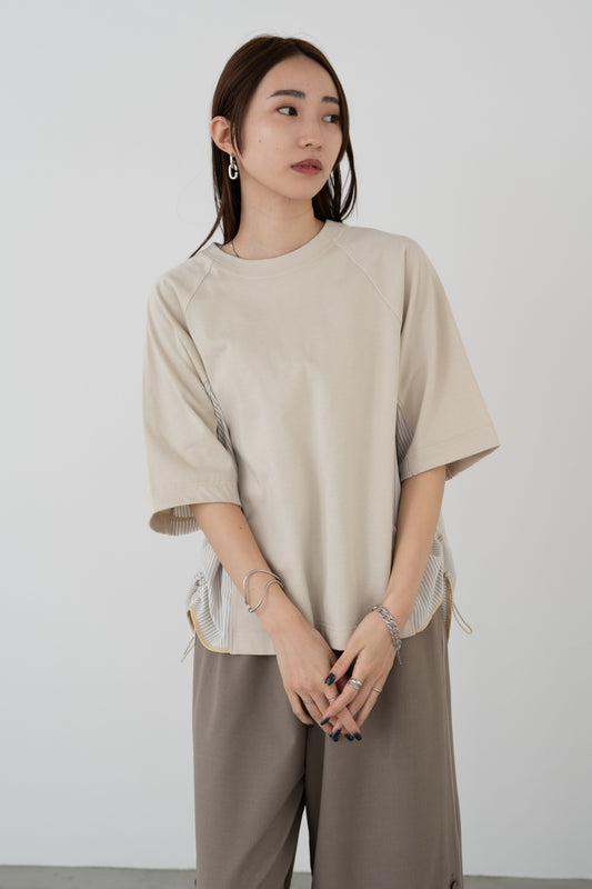 ストライプギャザードッキングカットソー 35368