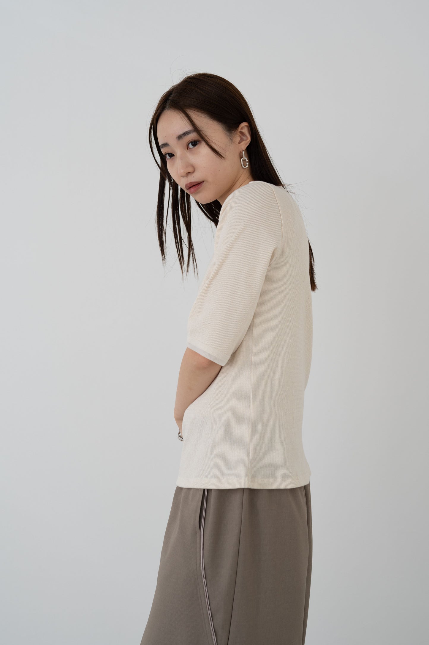 ラメリブカットソー 35365