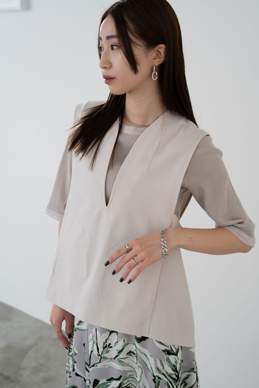 Vネックバックリボンベスト 15752