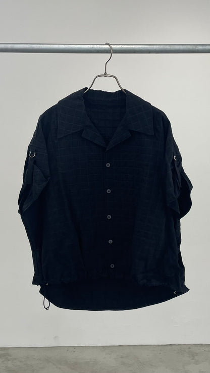 エンボスナイロンフレンチスリーブシャツ　F1168