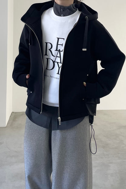 ボンディング切替オーバーサイズフーディー　15824