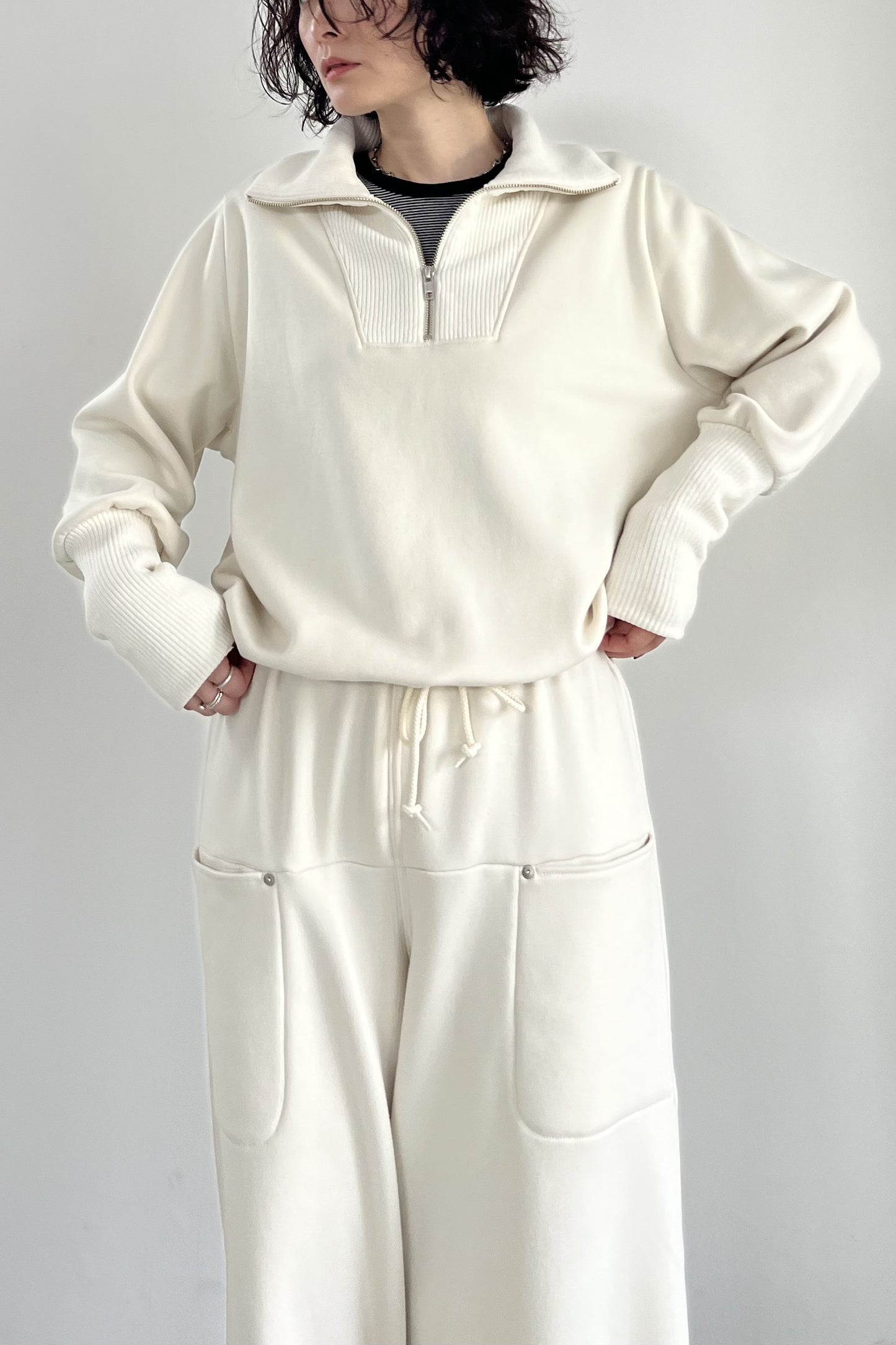 ボンバーヒートハーフジッププルオーバー　F3297