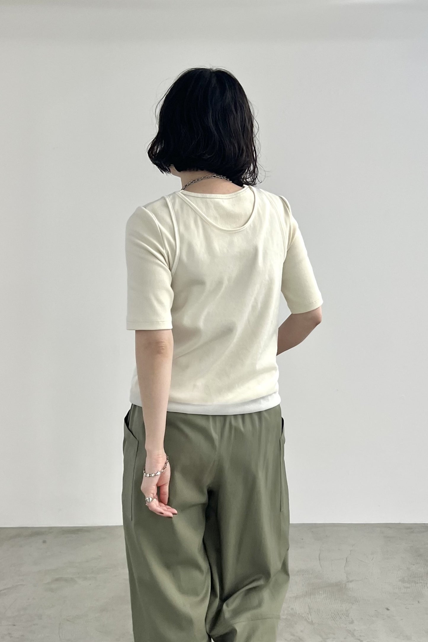 シフォンレイヤードTシャツ　F3312