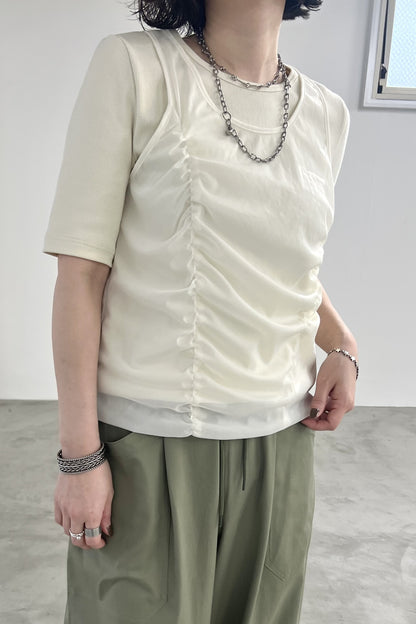 シフォンレイヤードTシャツ　F3312