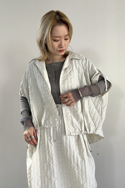 エンボスナイロンフレンチスリーブシャツ　F1168