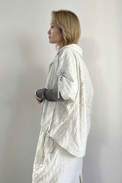 エンボスナイロンフレンチスリーブシャツ　F1168