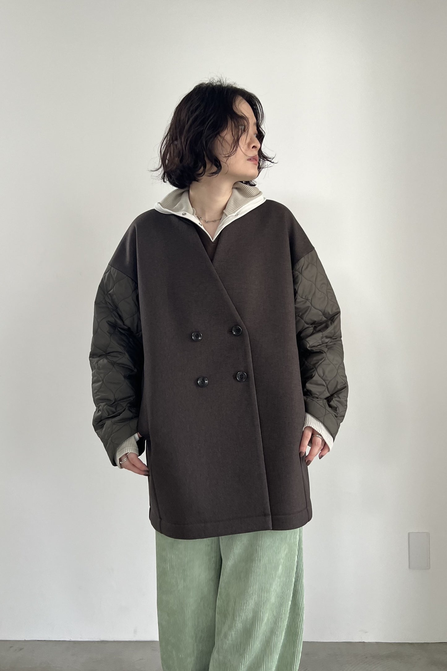 キルトスリーブボンディングジャケット　F1203