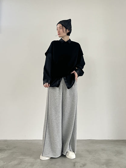 ミニ裏毛ワイドパンツ　F2155