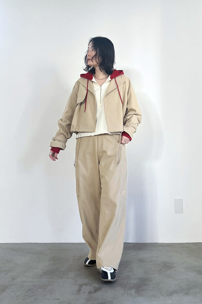 バイカラーハーフジップフーディー　F3300