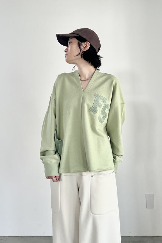 Vネック裏毛プルオーバー　F3296