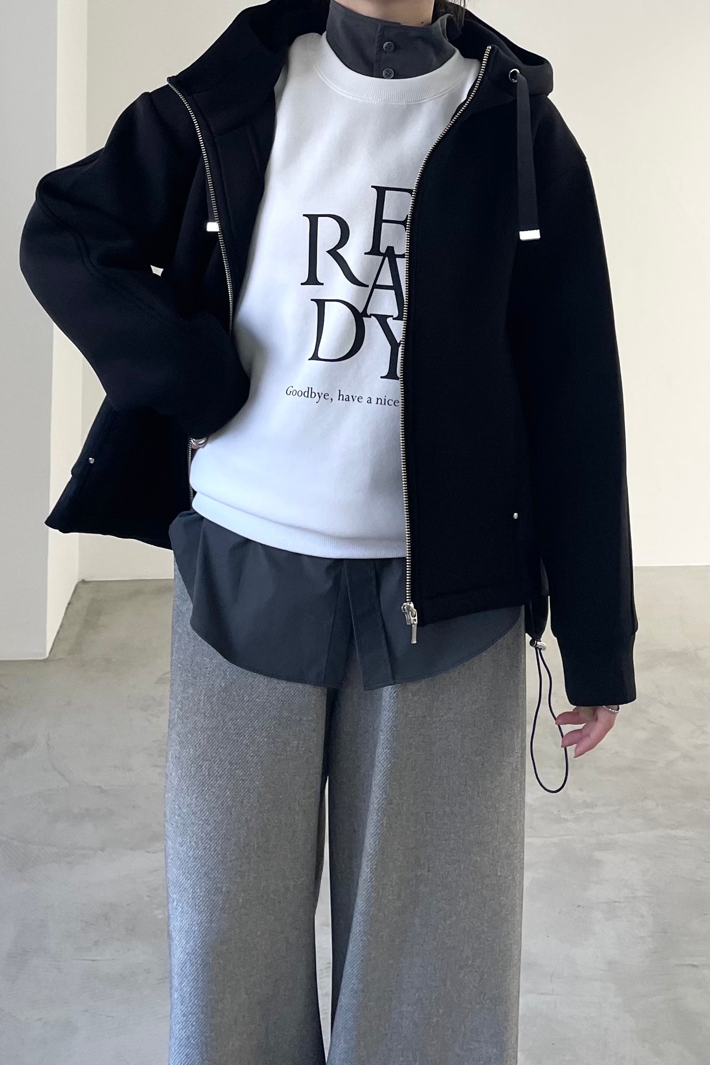 ボンディング切替オーバーサイズフーディー　15824