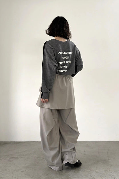 バイカラー2WAYロゴスウェット　F3318