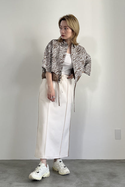 ゼブラプリントハーフスリーブシャツ　F1169