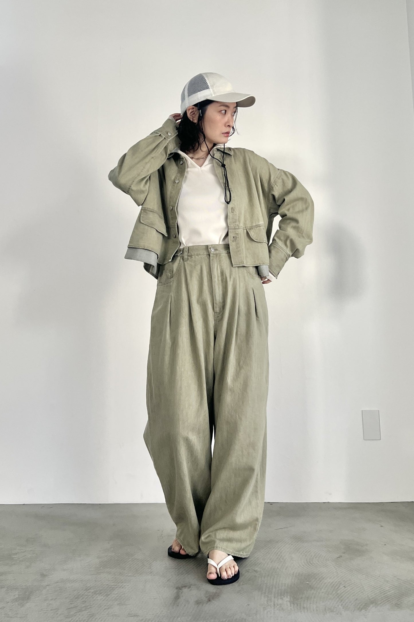 チュール切替フーディーインナー　F3303