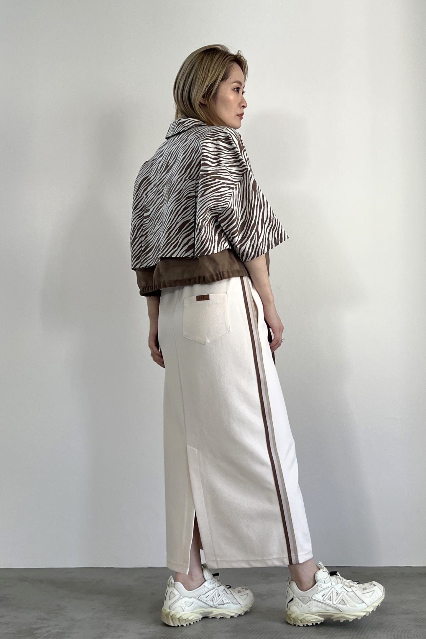 ゼブラプリントハーフスリーブシャツ　F1169