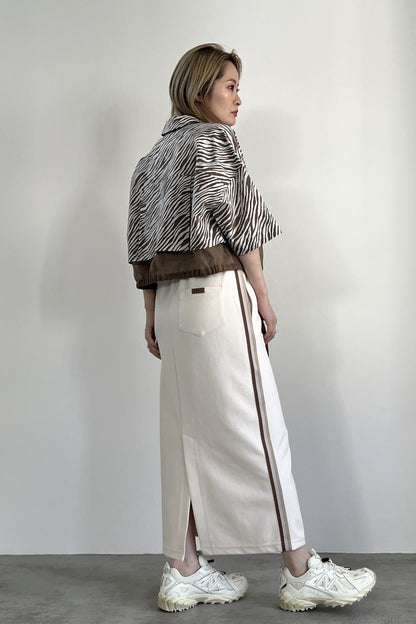 ゼブラプリントハーフスリーブシャツ　F1169