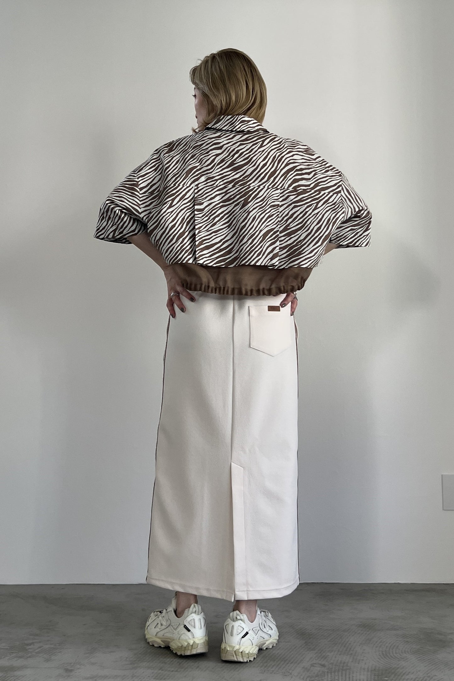 ゼブラプリントハーフスリーブシャツ　F1169