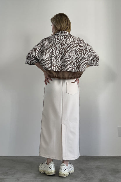 ゼブラプリントハーフスリーブシャツ　F1169