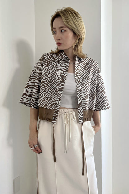 ゼブラプリントハーフスリーブシャツ　F1169