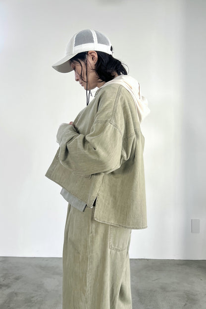 ポケットデザインクロップドシャツ　F1205