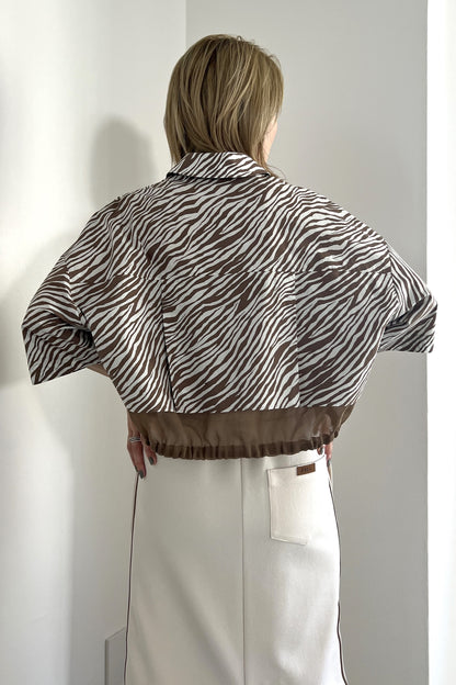 ゼブラプリントハーフスリーブシャツ　F1169