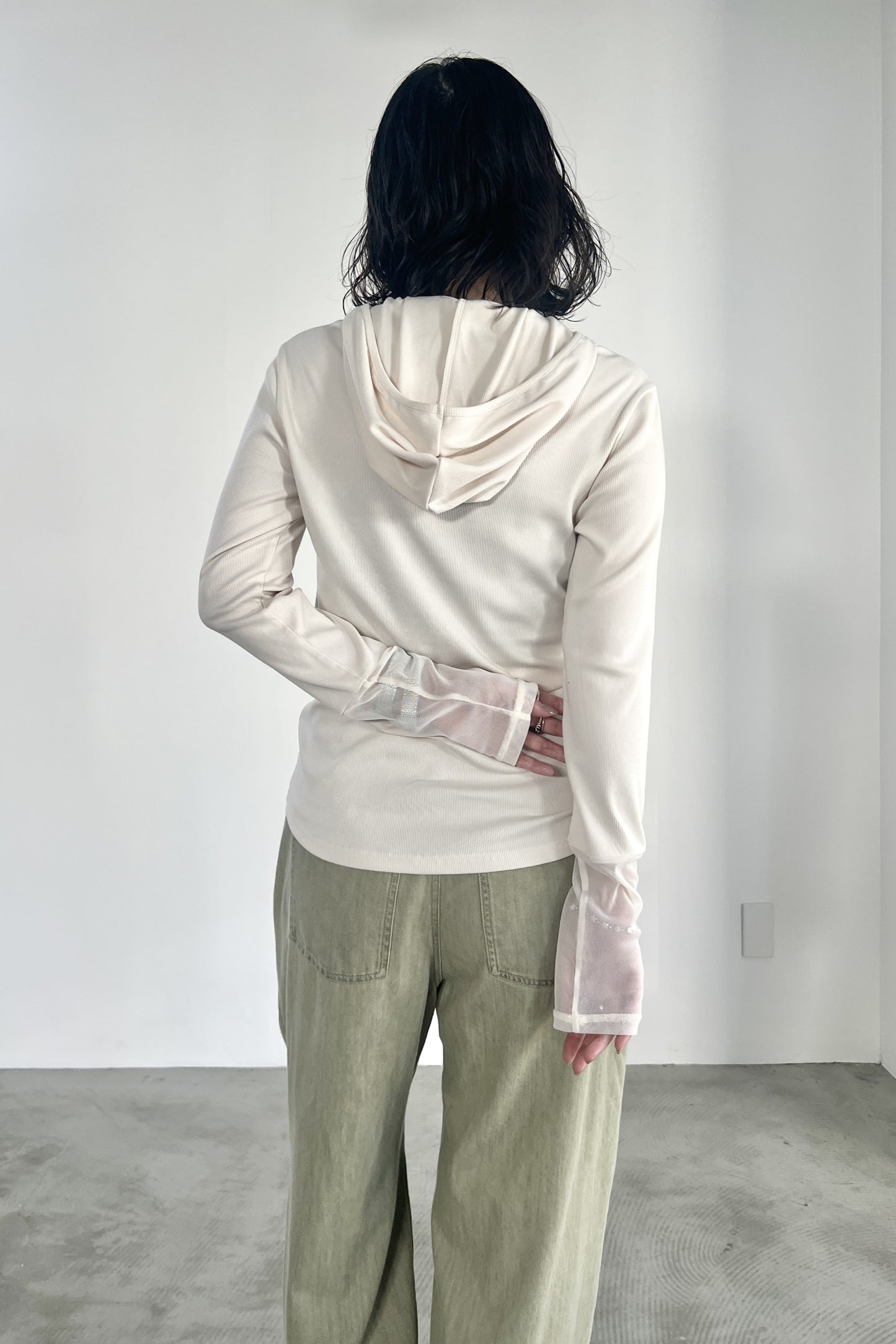 チュール切替フーディーインナー　F3303