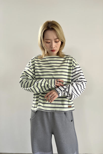 2WAYバイカラーボーダーカットソー　F3231