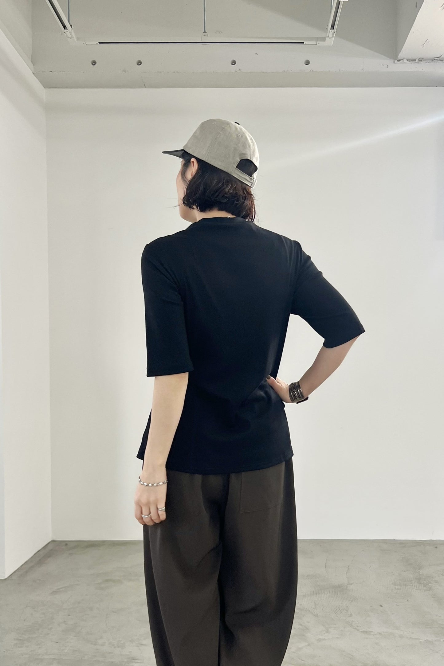 レイヤード風テレコTシャツ　F3309