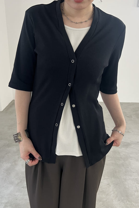 レイヤード風テレコTシャツ　F3309