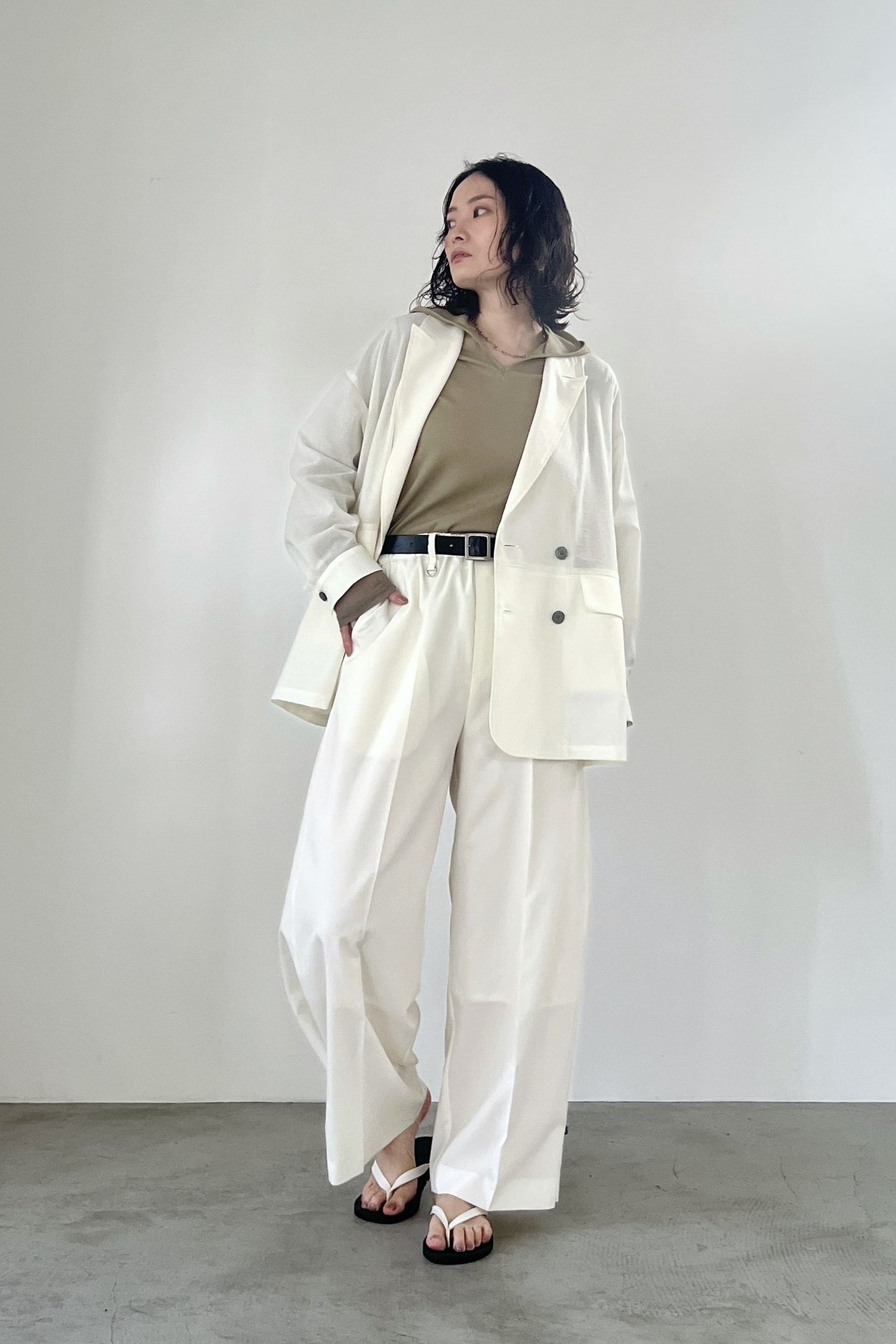 チュール切替フーディーインナー　F3303