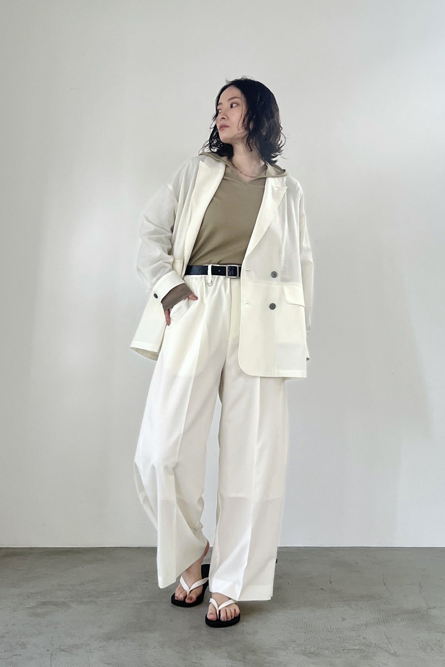 2WAYヘムスラックスパンツ　F2167