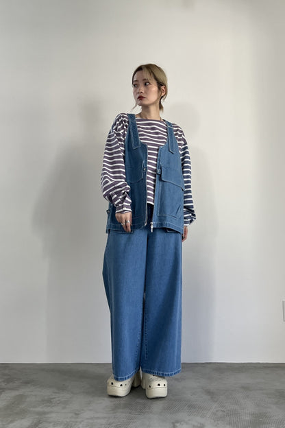 2WAYバイカラーボーダーカットソー　F3231