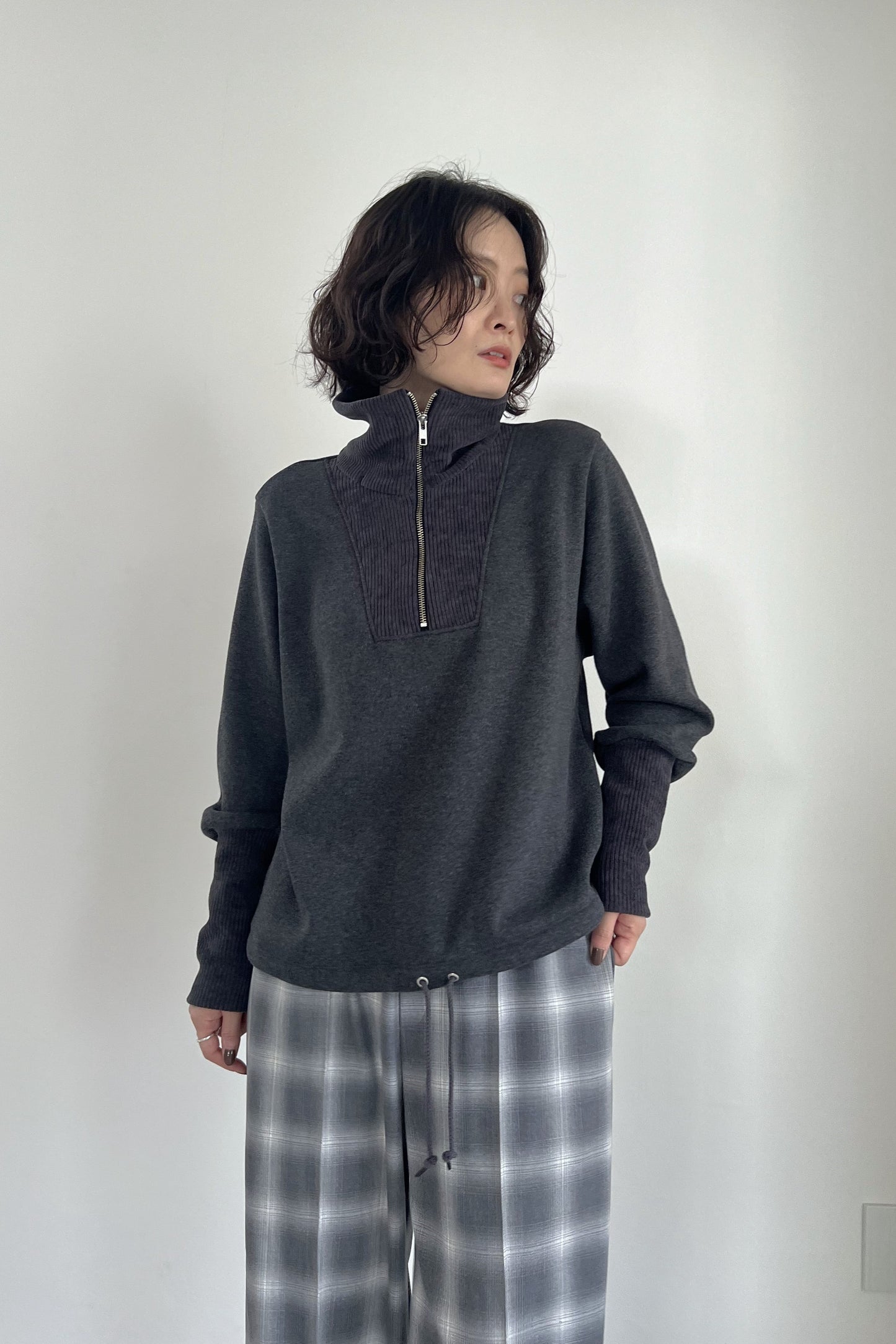 ボンバーヒートハーフジッププルオーバー　F3297