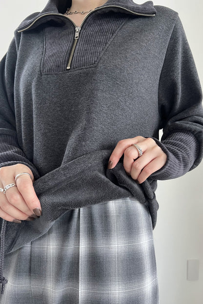 ボンバーヒートハーフジッププルオーバー　F3297