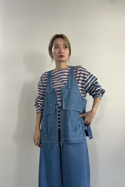 2WAYバイカラーボーダーカットソー　F3231