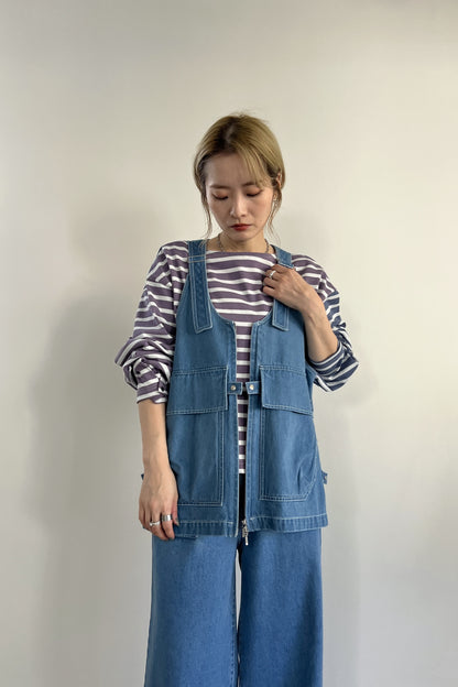 2WAYバイカラーボーダーカットソー　F3231