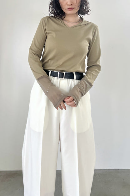 チュール切替フーディーインナー　F3303